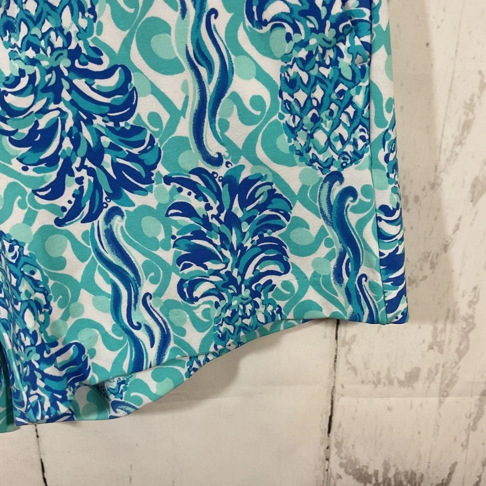 Lilly Pulitzer Callahan Shorts Womens 10‎ Blue Pineapple Print Tropical Preppy